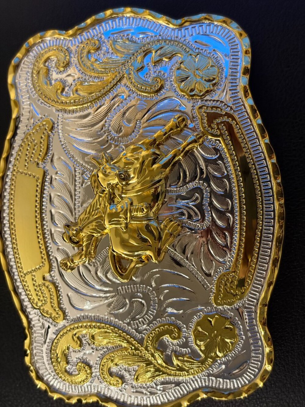 Beautiful Big Bull Rider Belt Buckle - Picture 2 of 5